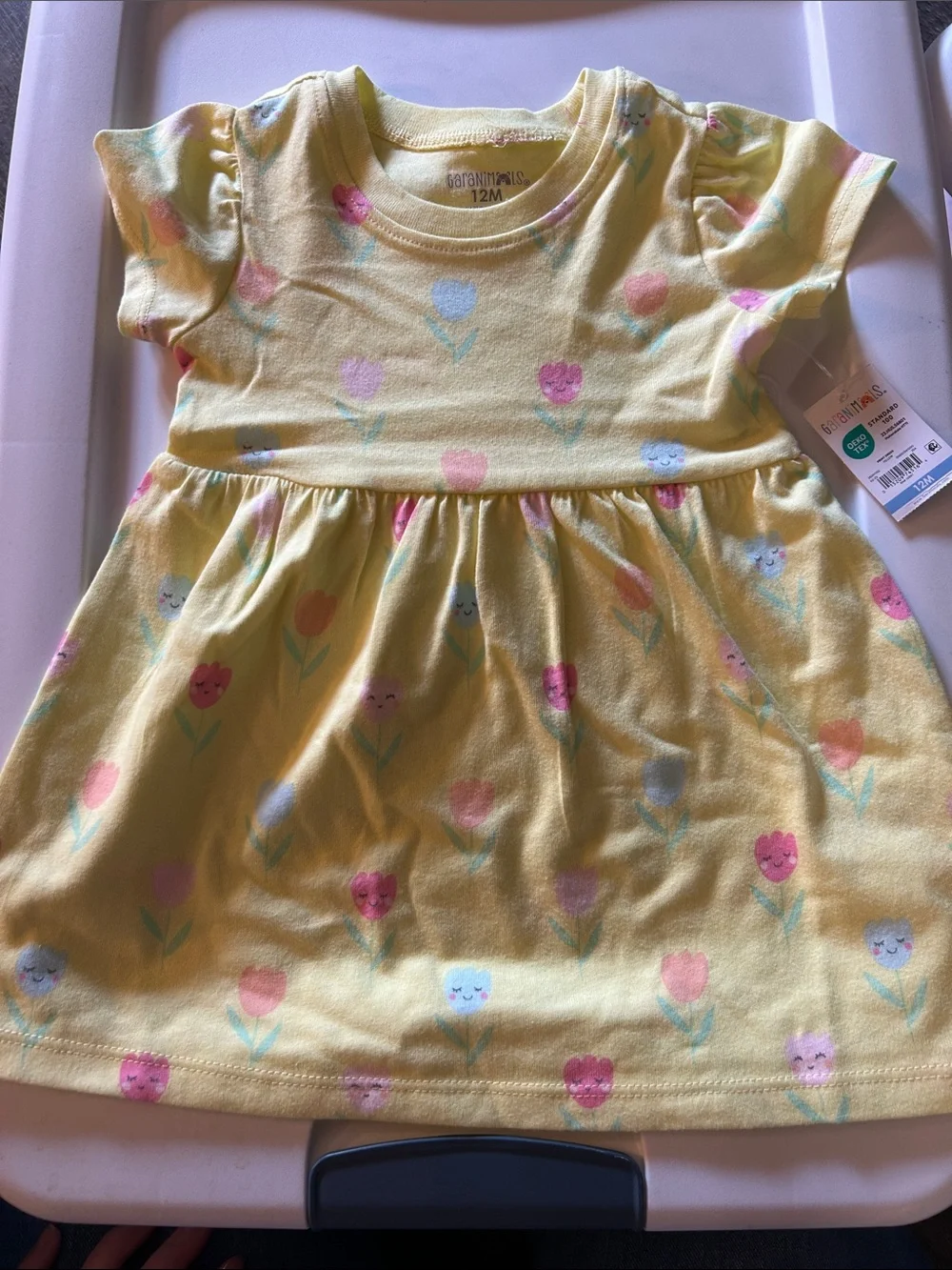 2 Garanimals Pastel Floral Print Dresses - Mint, Yellow, Pink, Blue